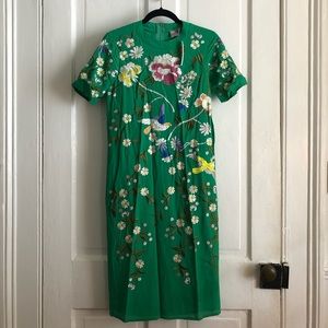 Asos Floral Green Midi Dress - Size 4